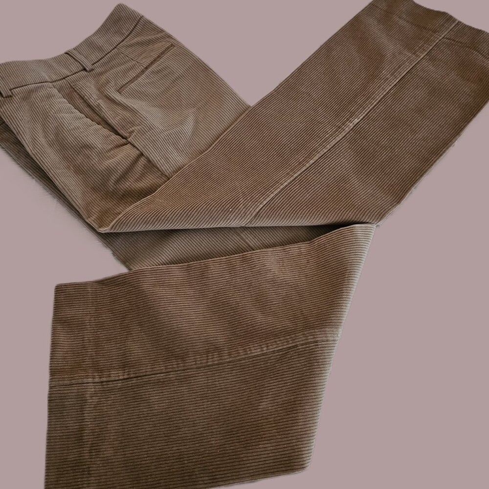 ANN TAYLOR RICH BROWN CORDUROY PANTS with COMFORT WAIST SIZE 2P